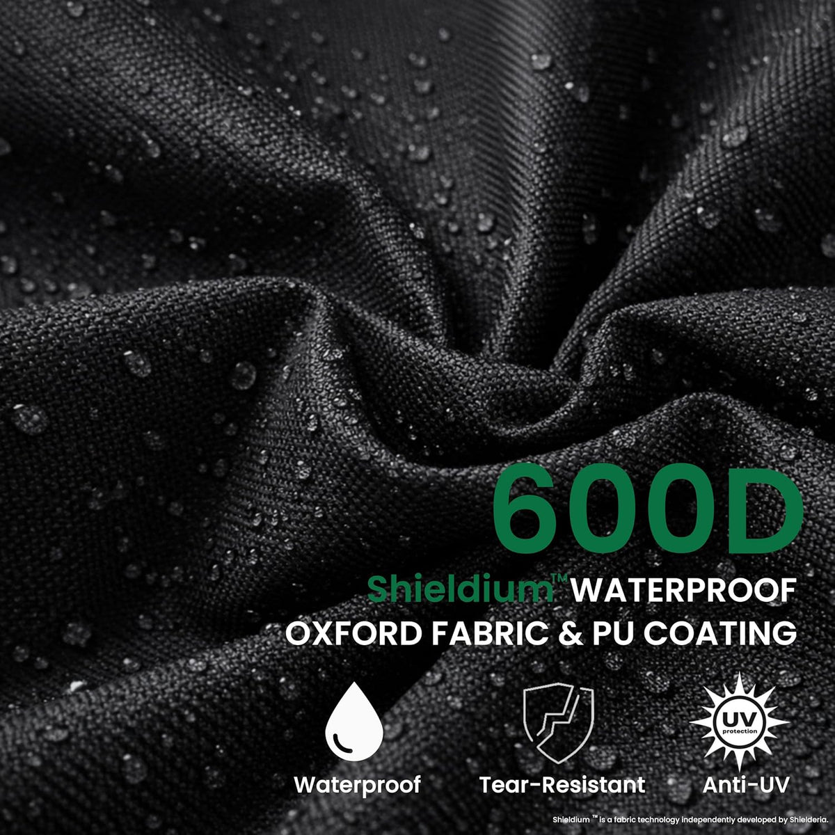 12-14 FT Kayak Cover, Made of 600D Oxford Fabric with a Cotton Lining. Features a Full-Coverage Design, Complete with Zippers and Fluorescent Straps.Suitable for Both Indoor and Outdoor Storage