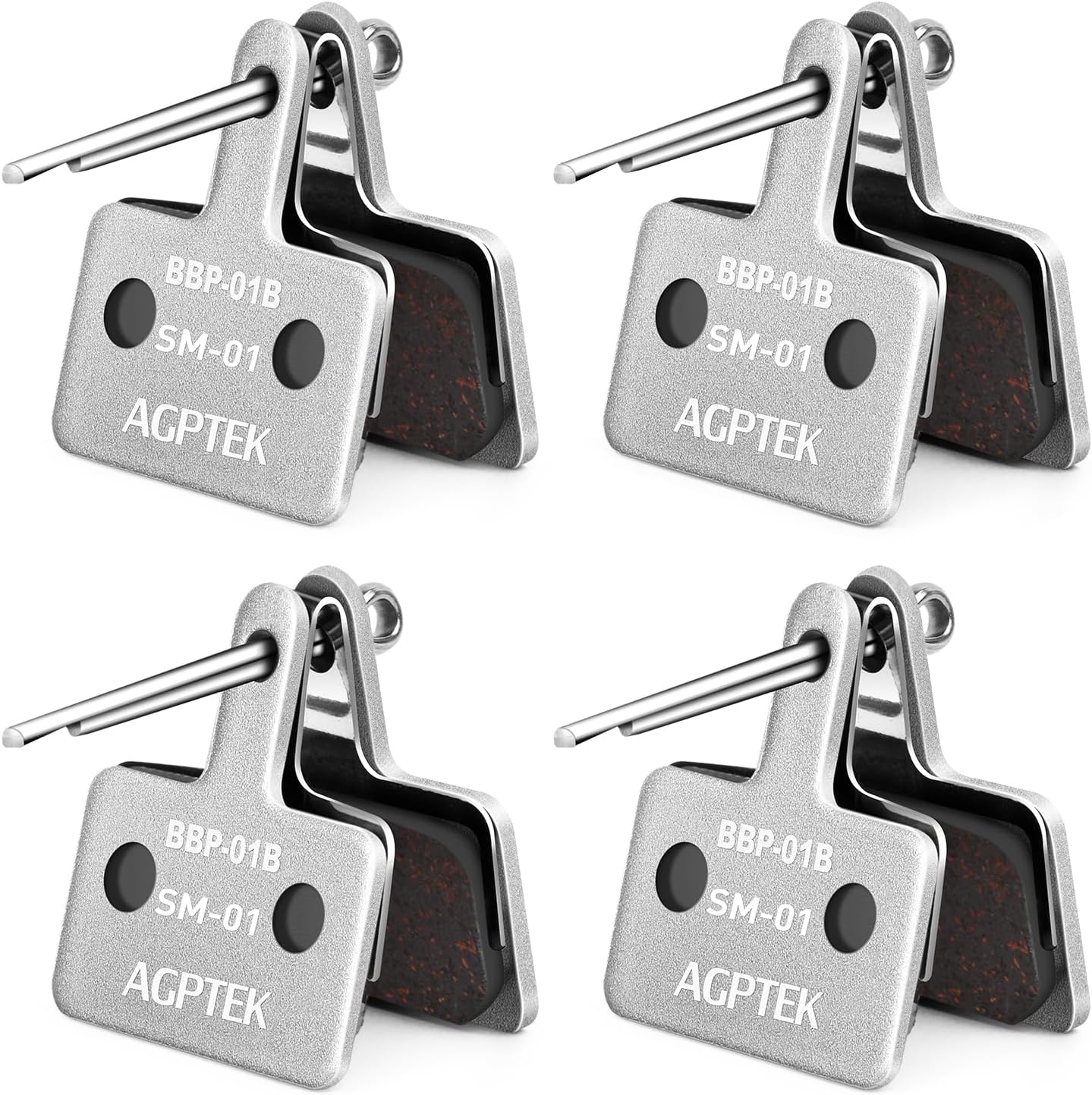 AGPTEK Bike Brake Pads, Compatible with TRP Tektro Shimano MTB,Semi-Metal