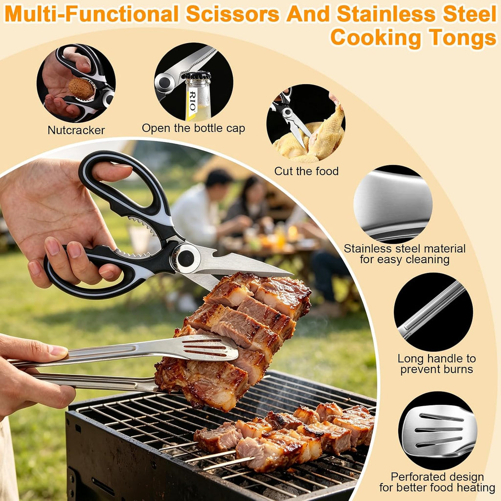 Camping Utensil Set 18 Pcs, Camping Cooking Set with Storage Bag