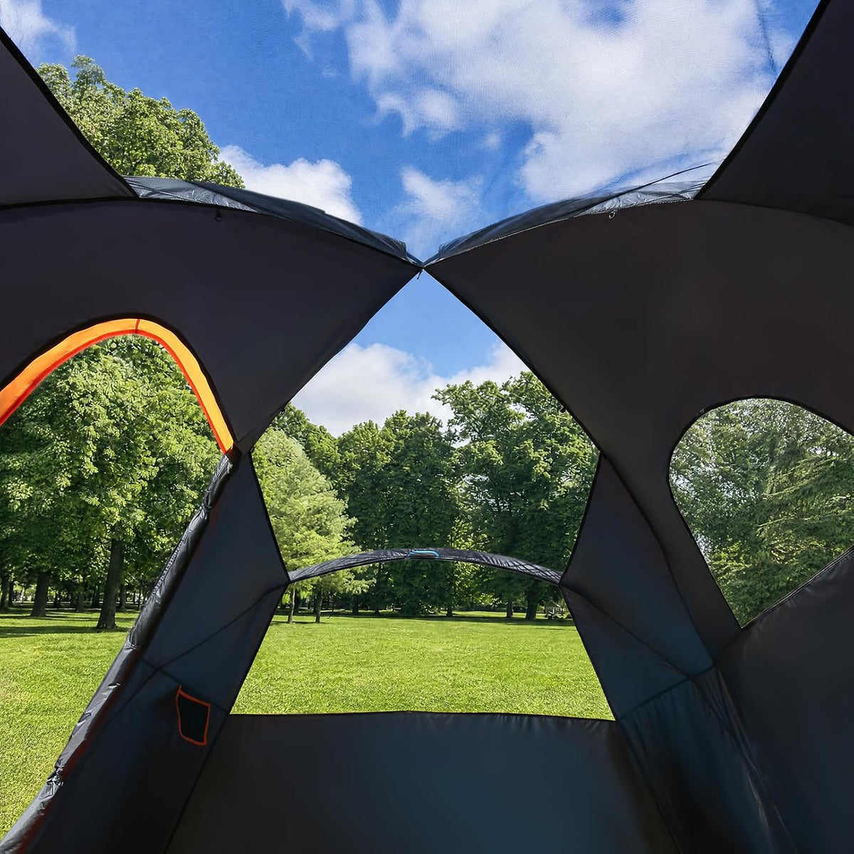 EchoSmile 8 Person Large Family Camping Tent, Waterproof Windproof Spacious Cabin Tent with Removable Rainfly, Easy Setup 3-Season Outdoor Shelter for Group