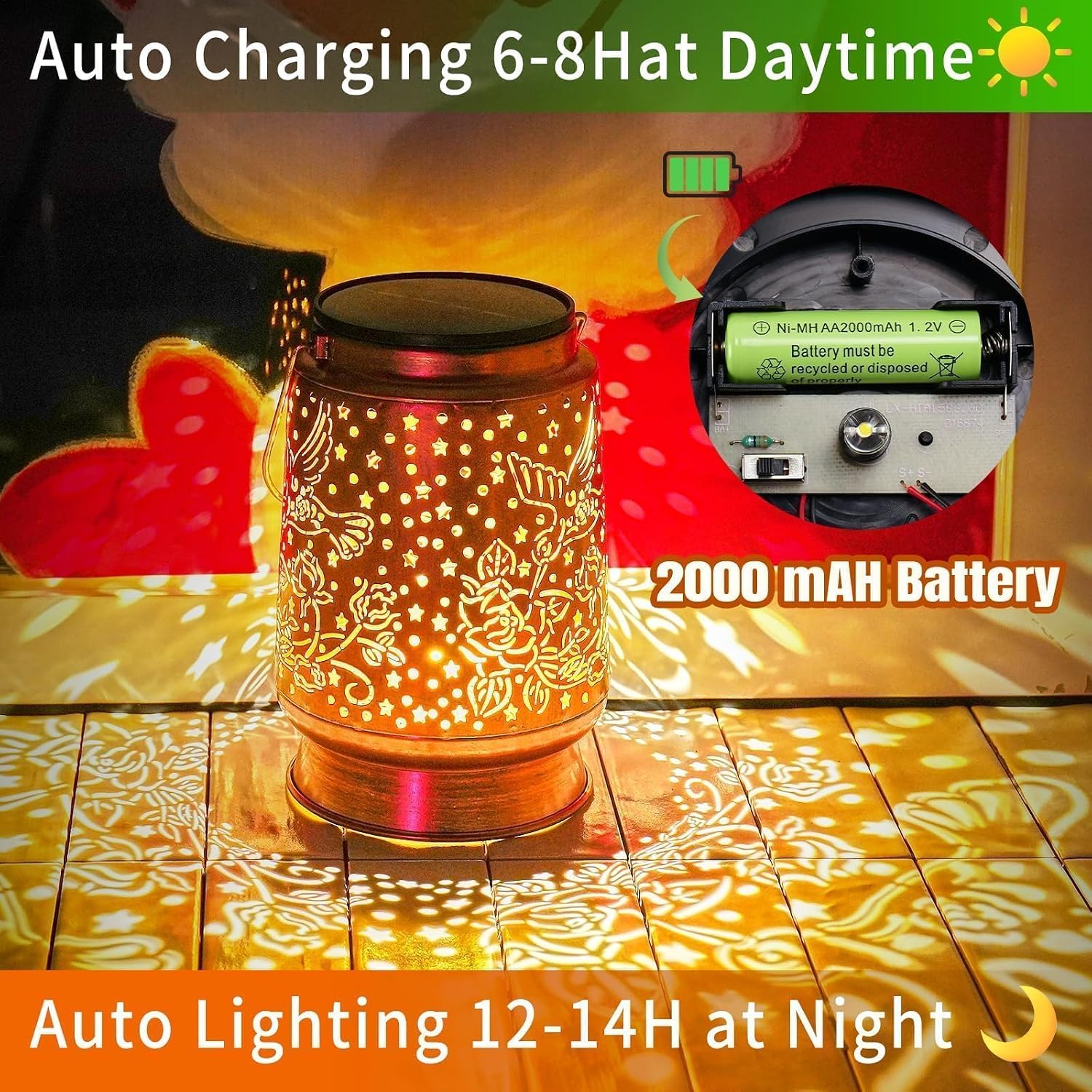 Hummingbird Solar Lanterns Outdoor Waterproof, Birthday Day Gifts for Women