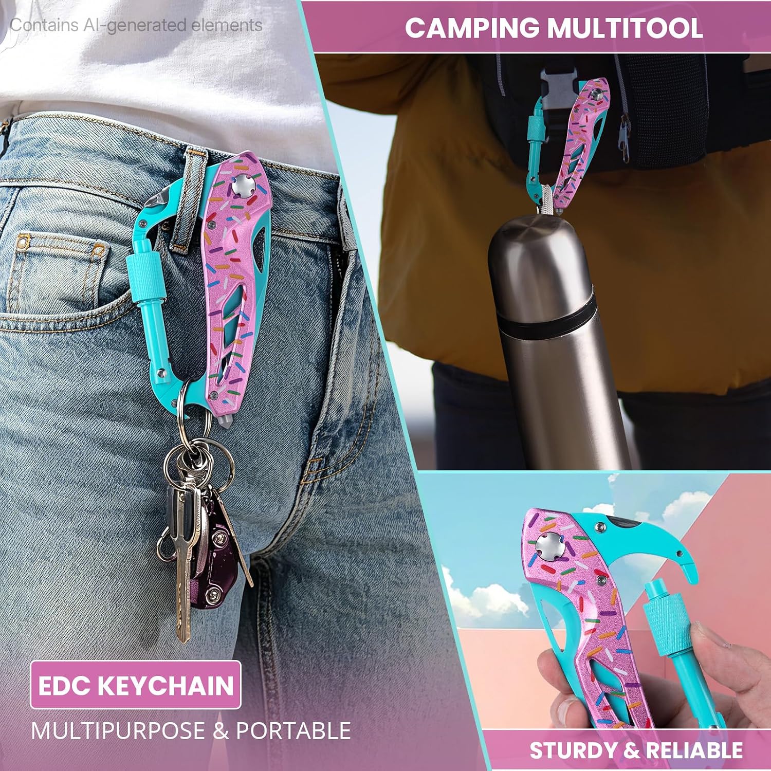 FUNBRO 6-in-1 Multitool with Folding Pocket Knife, Bottle Opener