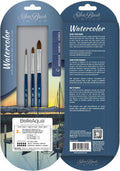 Silver Brush Limited BelleAqua Cats Tongue Pro Watercolor Brush Set, 3pc