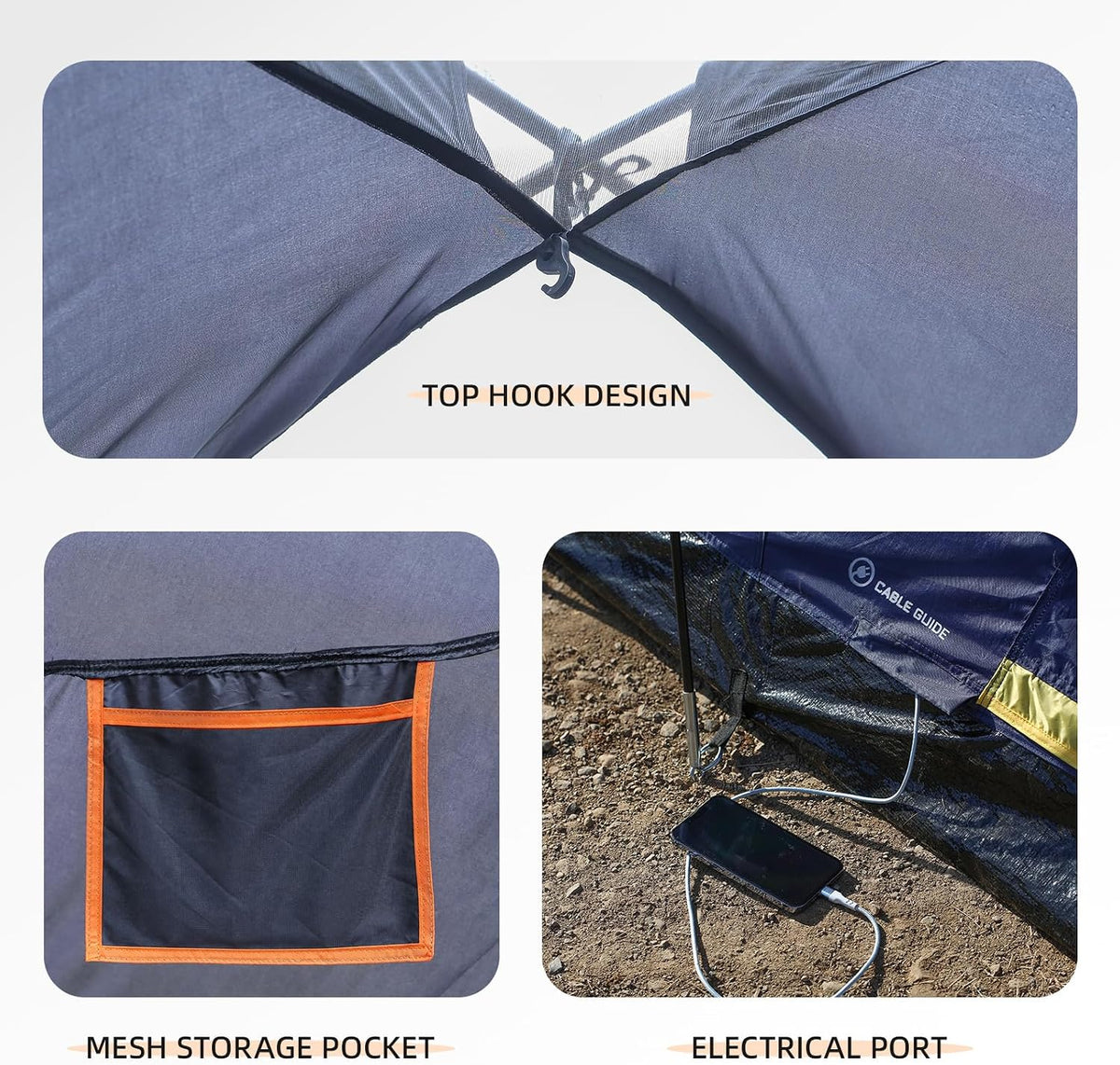 EchoSmile 8 Person Large Family Camping Tent, Waterproof Windproof Spacious Cabin Tent with Removable Rainfly, Easy Setup 3-Season Outdoor Shelter for Group