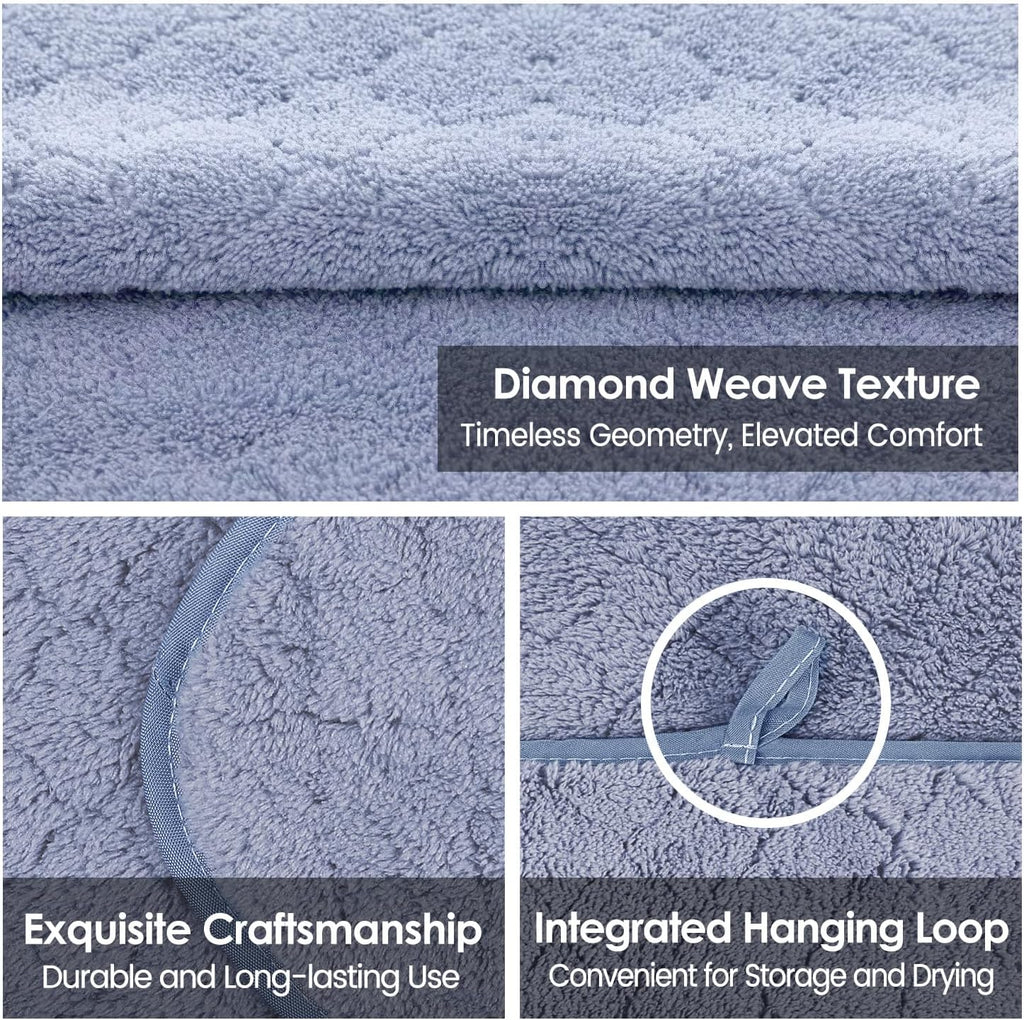 JML Microfiber Bath Towels with Hanging Loop, 2 Pack, 27x55 in, Blue