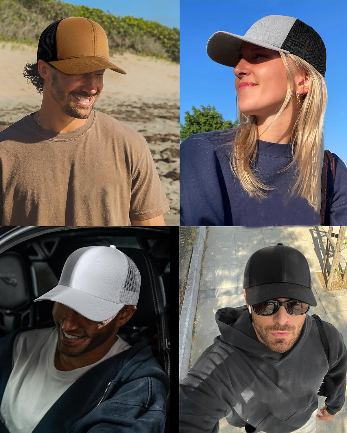 FURTALK Mens Trucker Hat Structured Mesh Baseball Cap Adjustable Classic