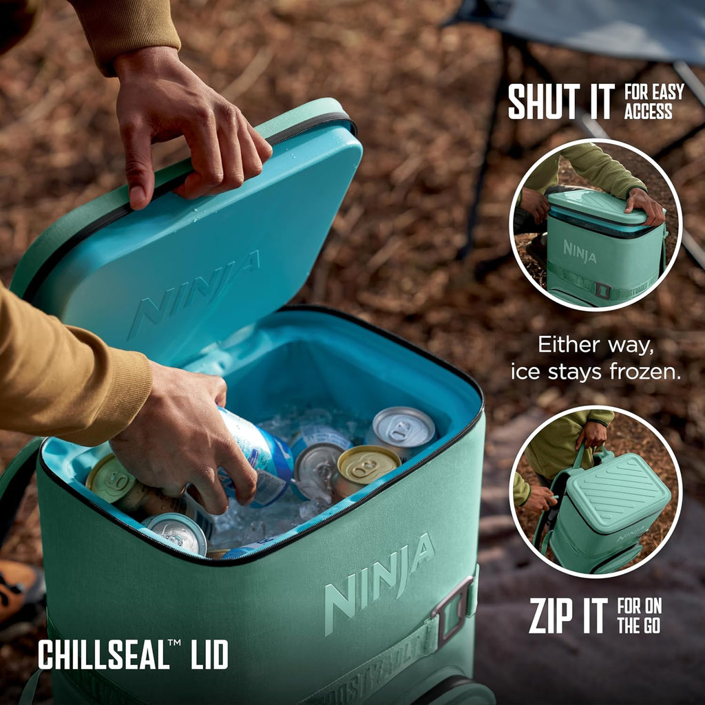 Ninja FrostVault™ Go XL Soft Backpack Cooler, Dry Storage, Cactus Green