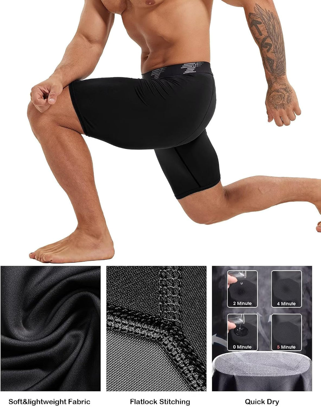 Compression Shorts Men Spandex Athletic Underwear Boxer Brief Base Layer