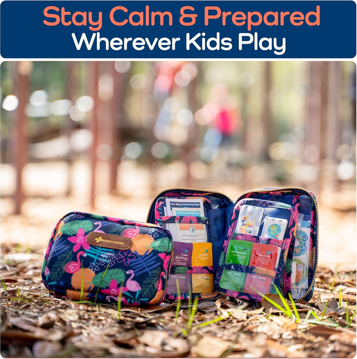 KeepGoing Travel First Aid Kit for Kids, 130 Pc. TSA-Approved Travel Size