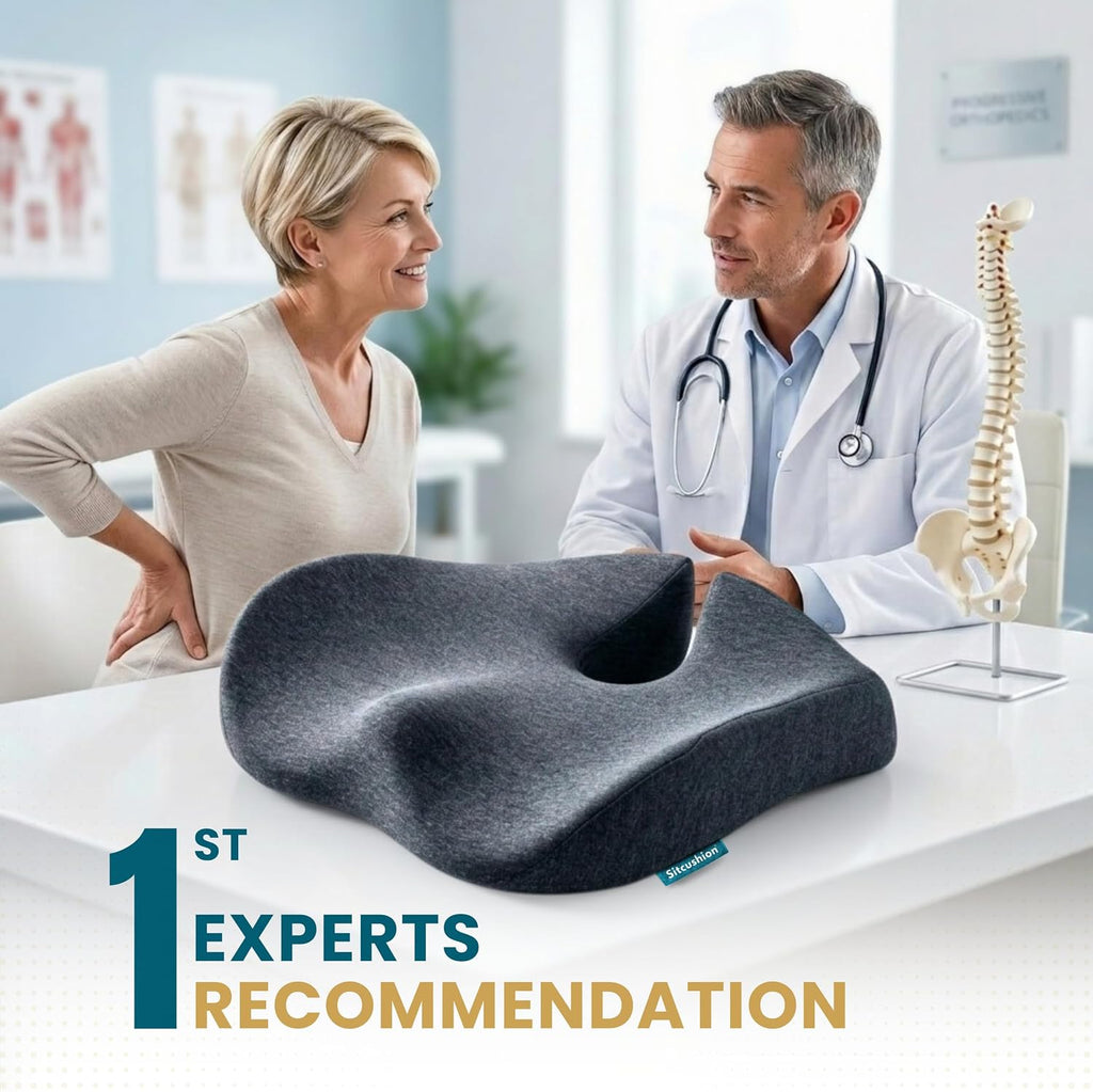 Ergo Office Chair Cushion for Back Pain, Sciatica, Tailbone Pain Relief