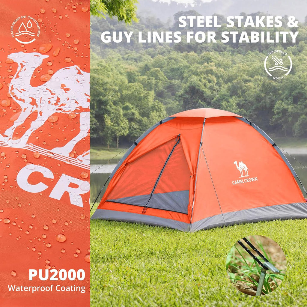 CAMEL CROWN Tents for Camping 2/3/4/5 Person Camping Dome Tent, Waterproof,Spacious, Lightweight Portable Backpacking Tent for Outdoor Camping/Hiking