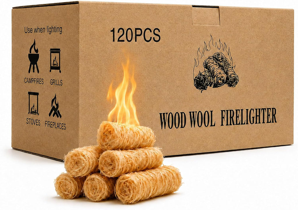 120 PCS Fire Starter - Natural Wax & Sawdust Wood Igniters