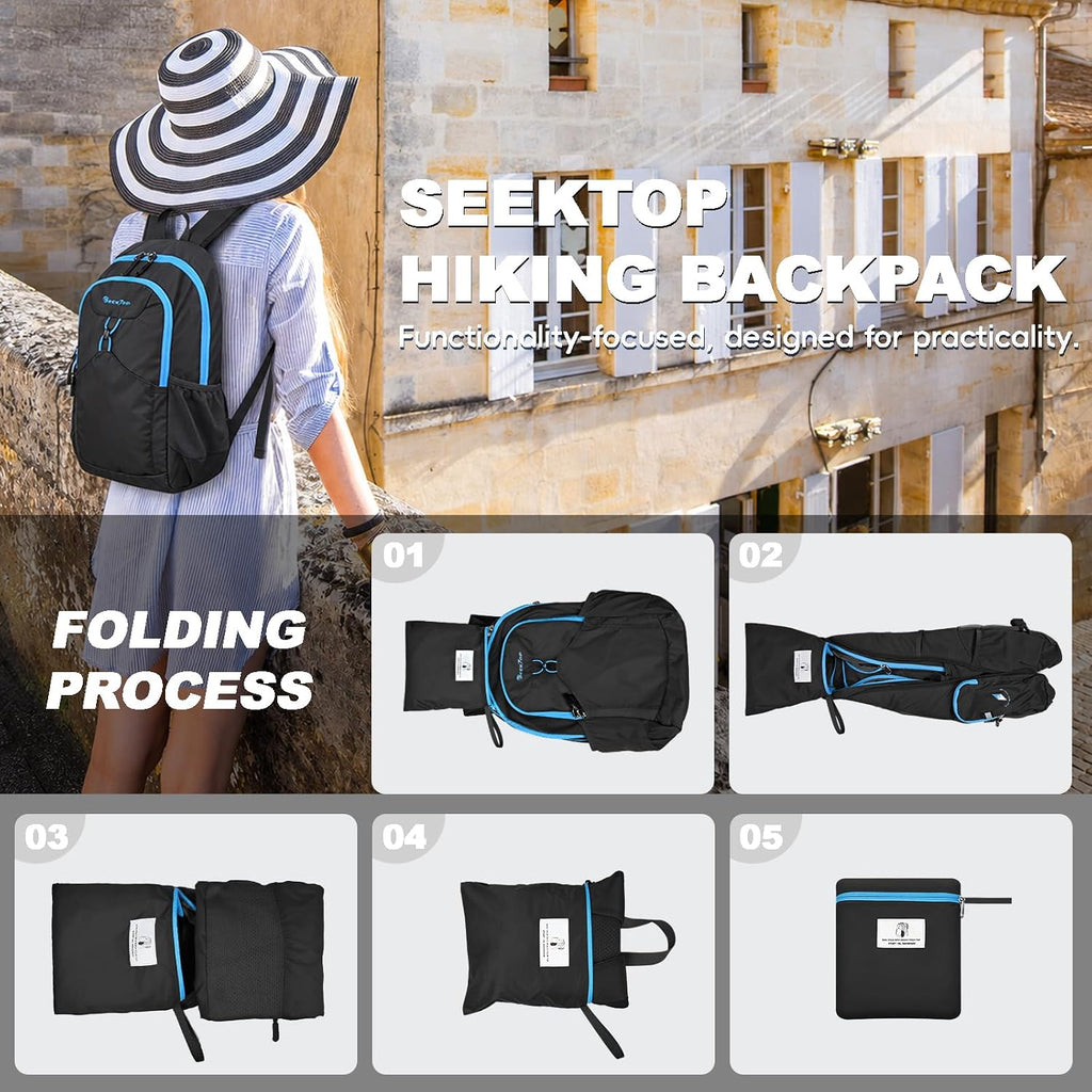 Seektop 15L Foldable Lightweight Hiking Backpack for Men and Women