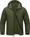 MAGCOMSEN Men's Jacket Waterproof Fleece Lightweight Softshell Rain Coat