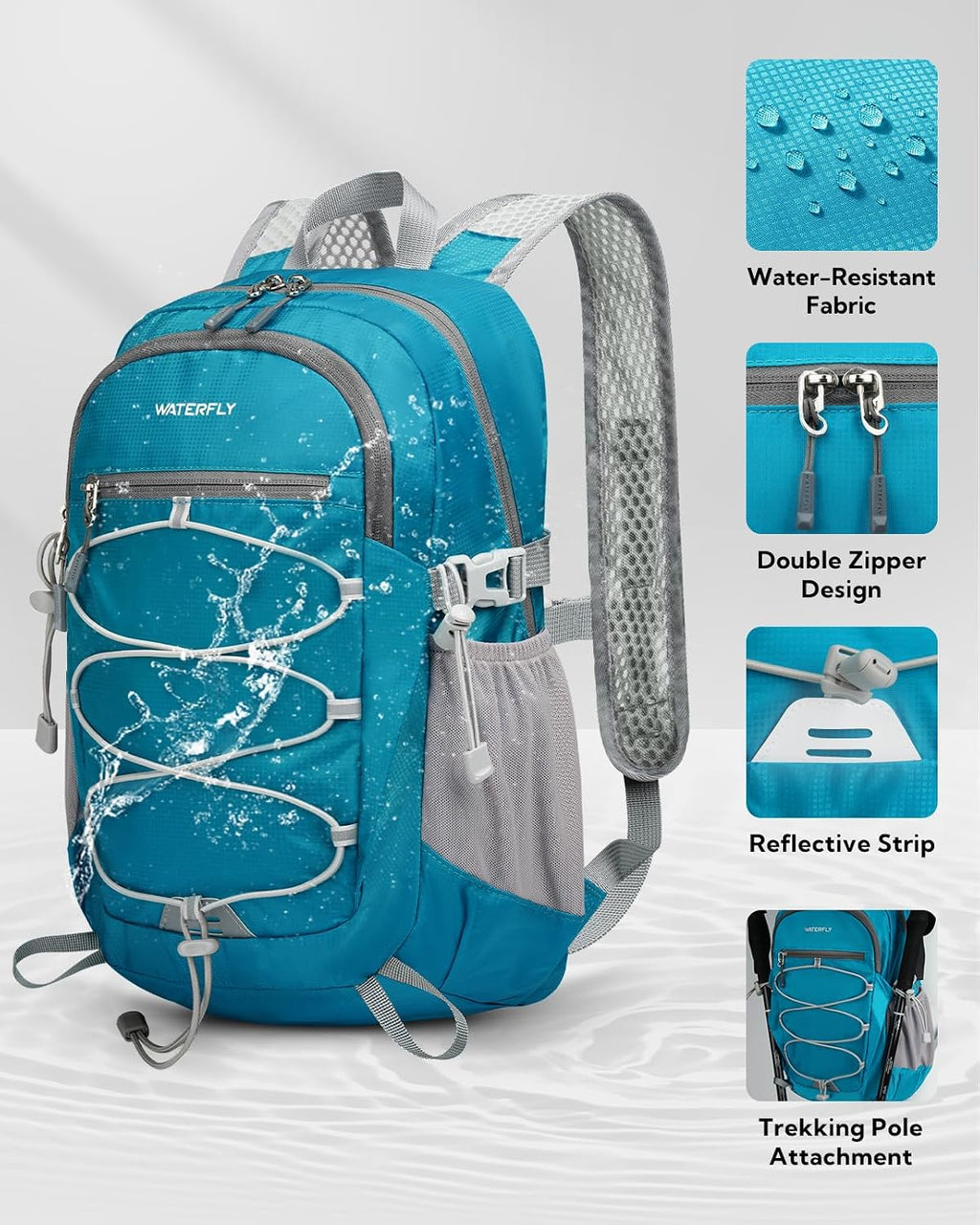 WATERFLY Small Lightweight Packable Backpack, Mini Foldable Travel Daypack