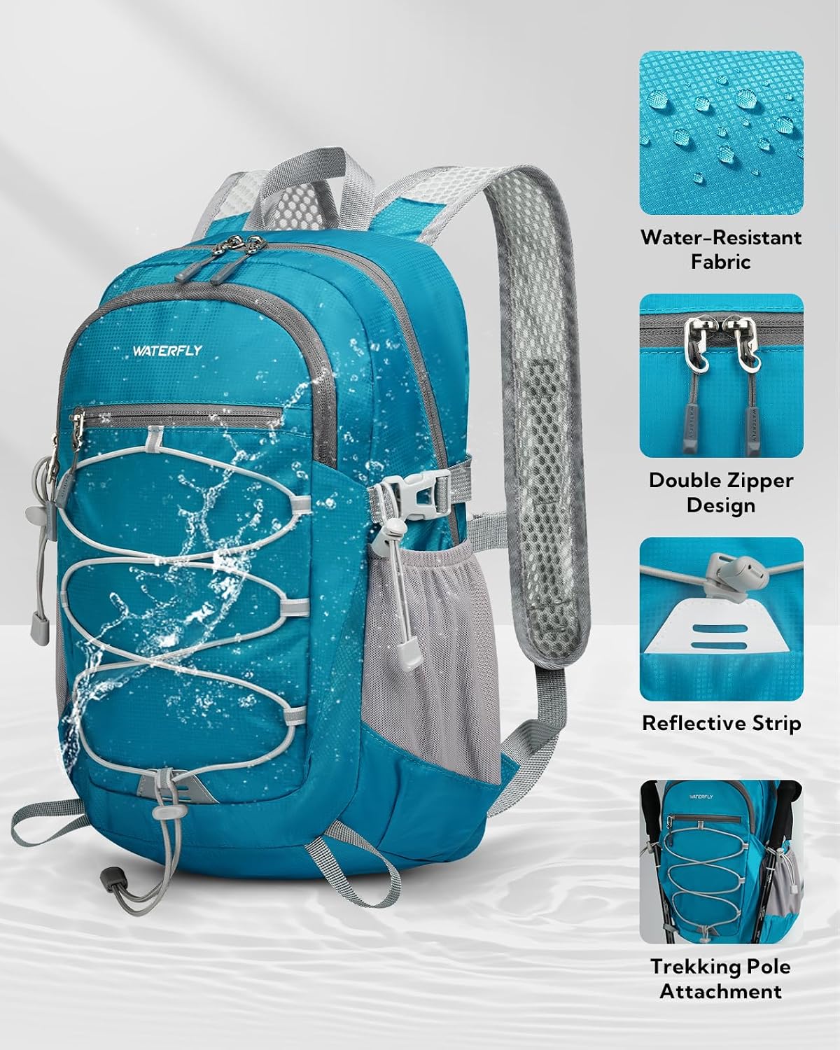 WATERFLY Small Lightweight Packable Backpack, Mini Foldable Travel Daypack