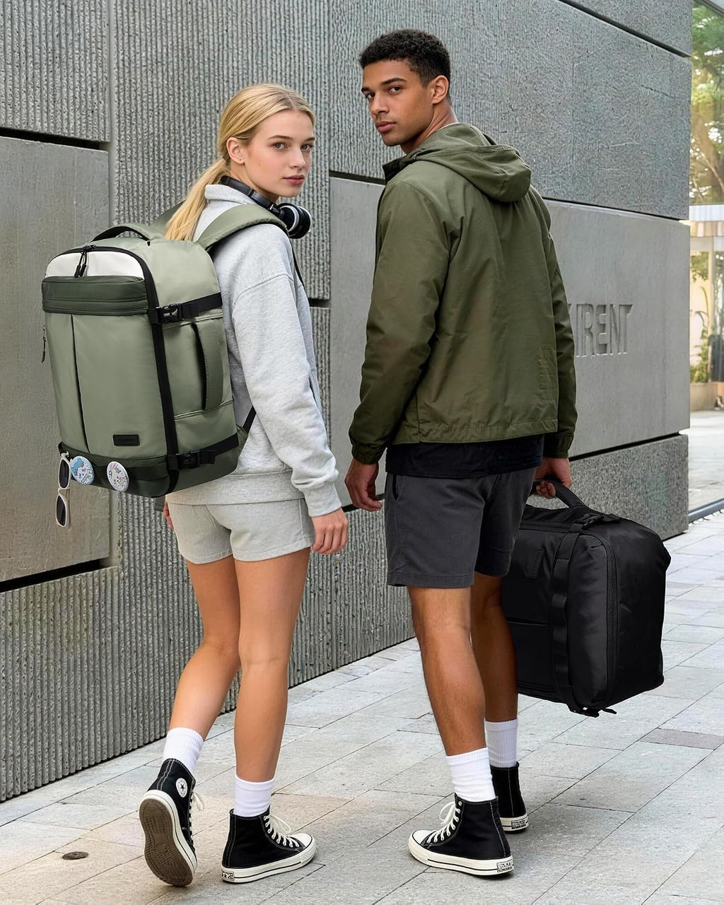 LOVEVOOK 40L Travel Backpack for Women Men, Airline Approved Carry On Luggage with 3 Cubes Accessories, TSA Personal Item Travel Cruise Essentials, Waterproof Weekender Overnight Bags fits 17" Laptop