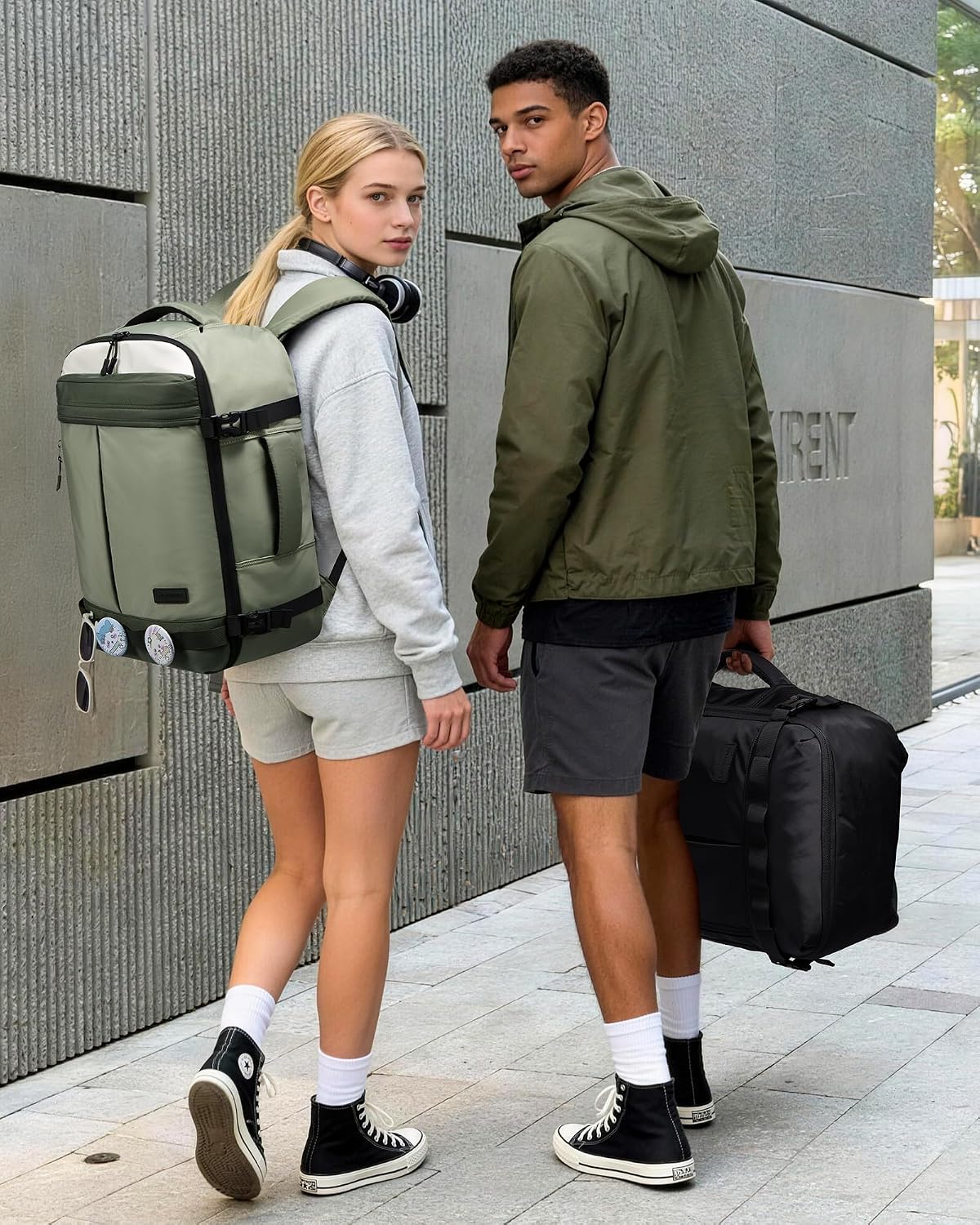 LOVEVOOK 40L Travel Backpack for Women Men, Airline Approved Carry On Luggage with 3 Cubes Accessories, TSA Personal Item Travel Cruise Essentials, Waterproof Weekender Overnight Bags fits 17" Laptop
