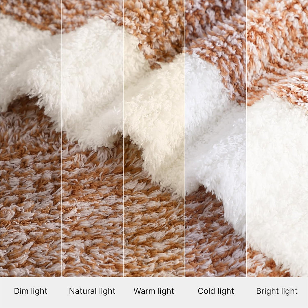 WRENSONGE Soft Throw Blanket for Couch-Cozy Reversible Knitted Blankets