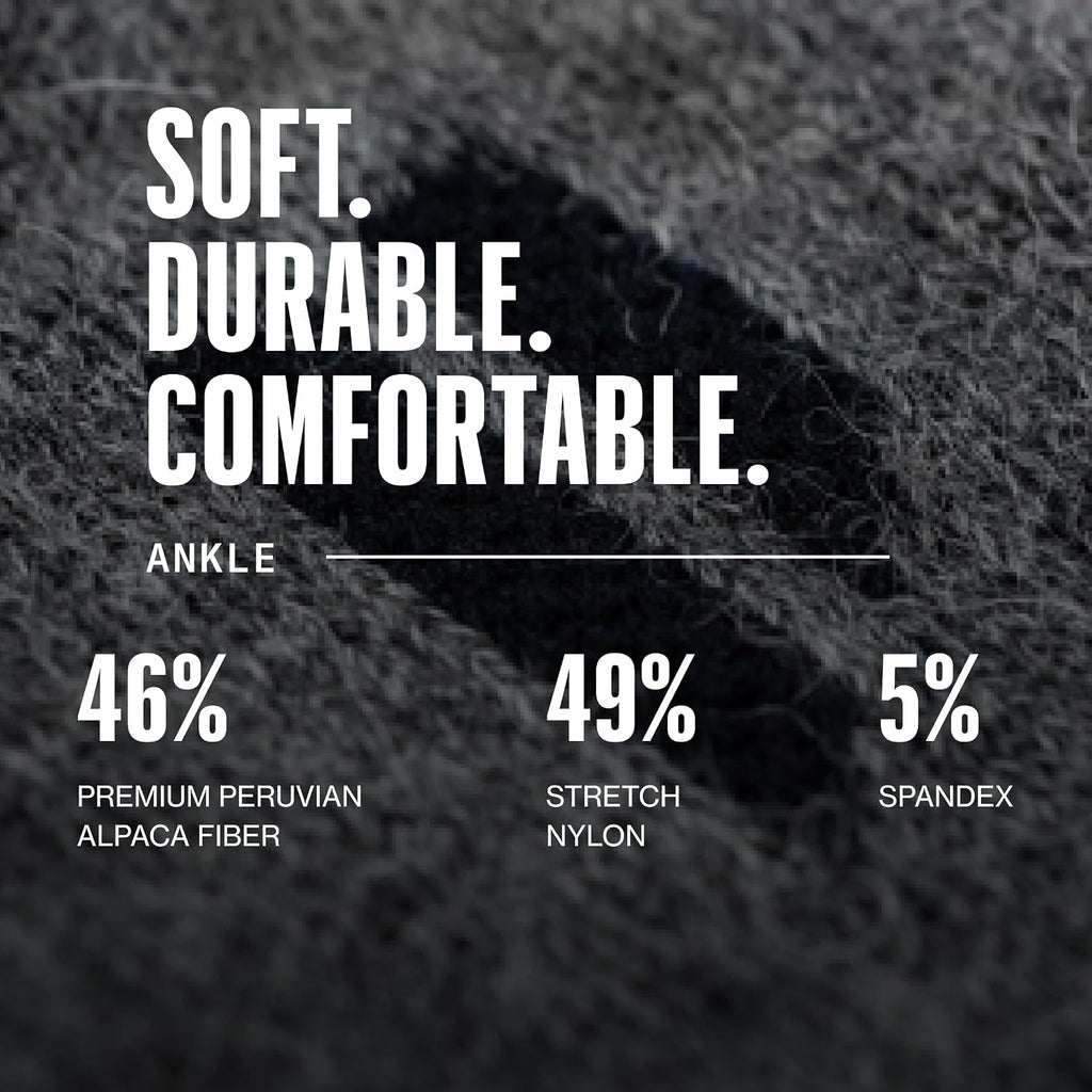 HOLLOW Alpaca Ankle Socks for Men and Women, Moisture Wicking Socks for Hiking, Running, Outdoors, Light Compression