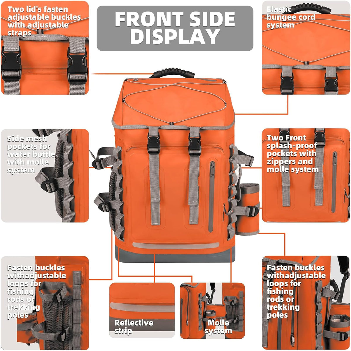 MORXPLOR Waterproof Backpack,Heavy Duty Hiking Backpack,35L/55L Roll Top Closure with Lid,Cushioned Floating Dry Bag Waterproof