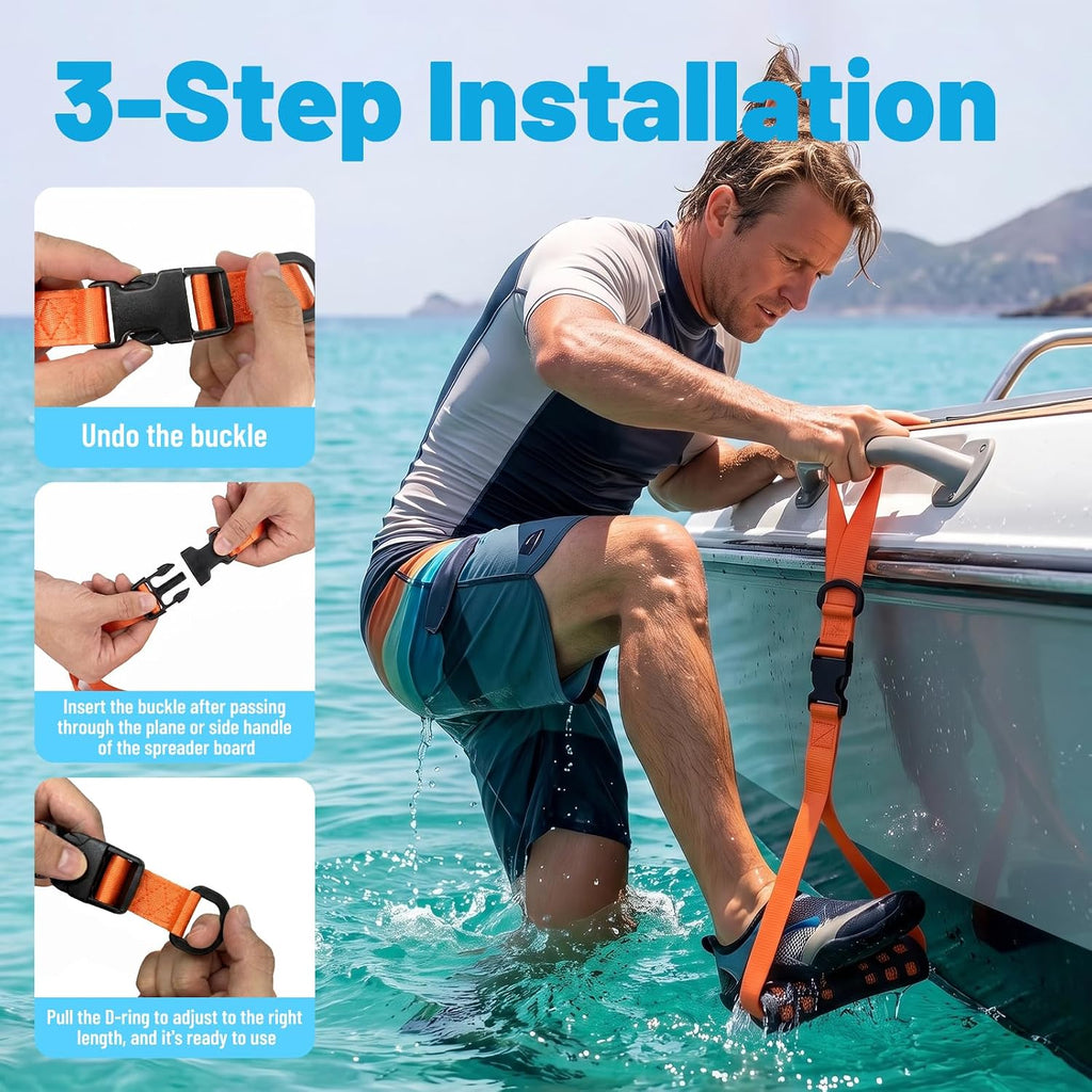 Portable Boat Boarding Stirrup Step with Secure Marine Rope
