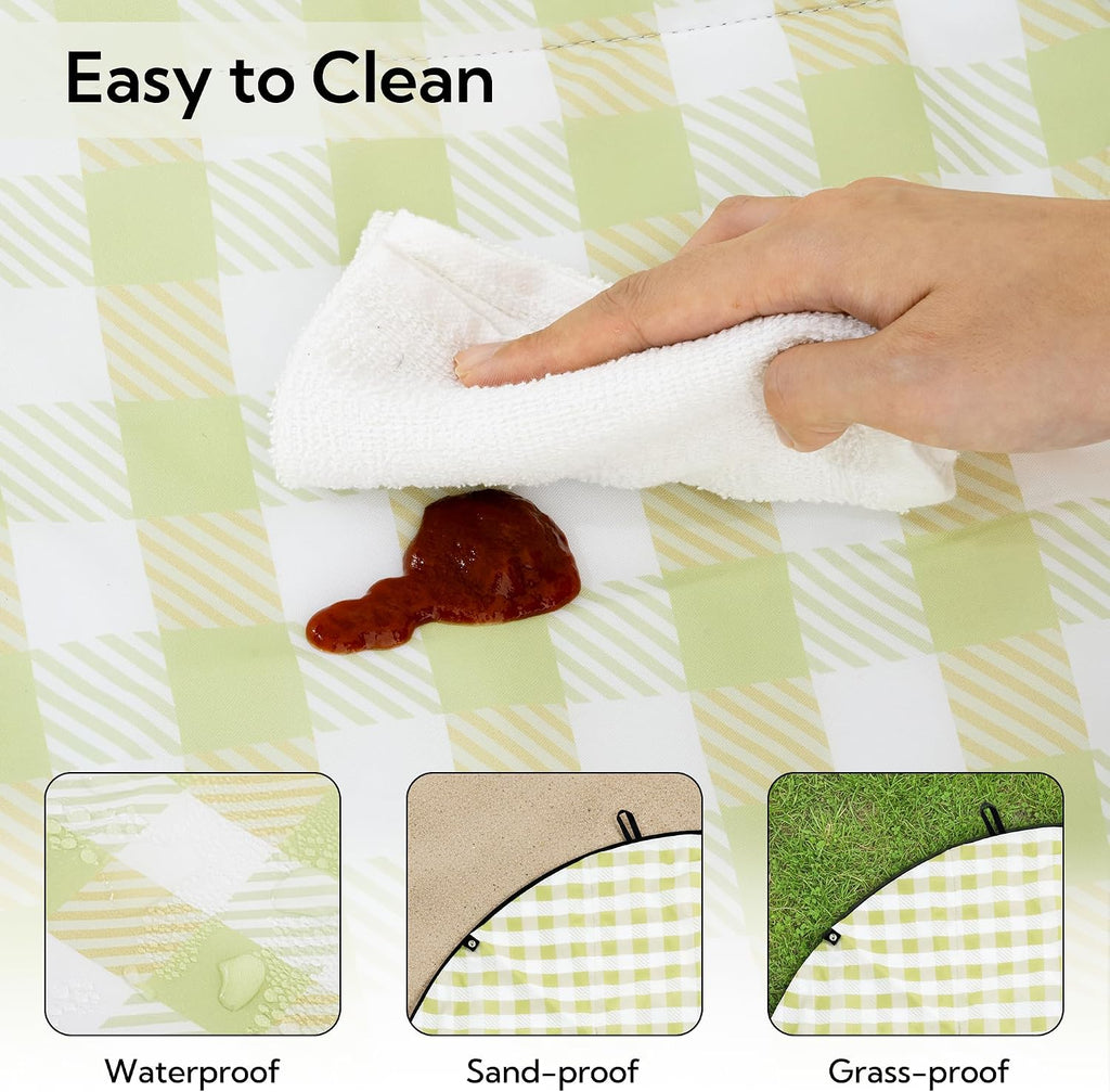 GRANNY SAYS 2-in-1 Waterproof Picnic Blankets & Tote Bag for Camping, Black
