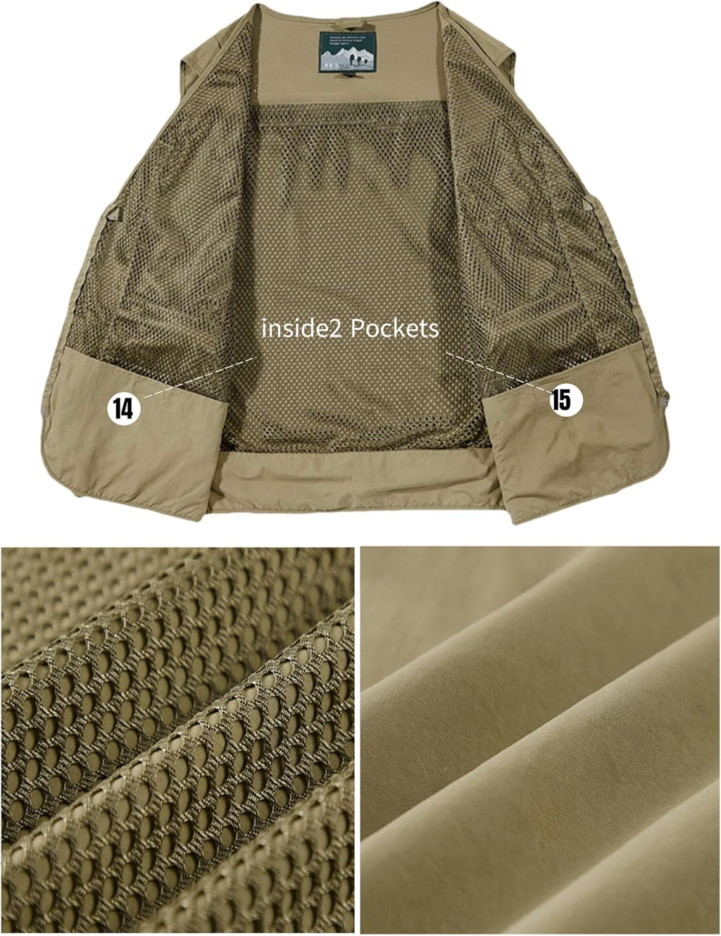 Men's Lightweight Mesh Fishing Vest Utility Outdoor Multi-Pocket Hunting Cargo Vest
