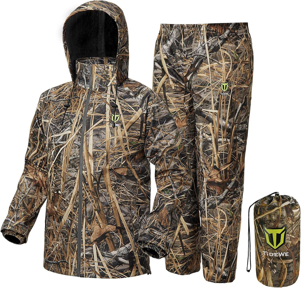 TIDEWE Rain Suit for Men, Waterproof Lightweight 2-Piece Rain Gear