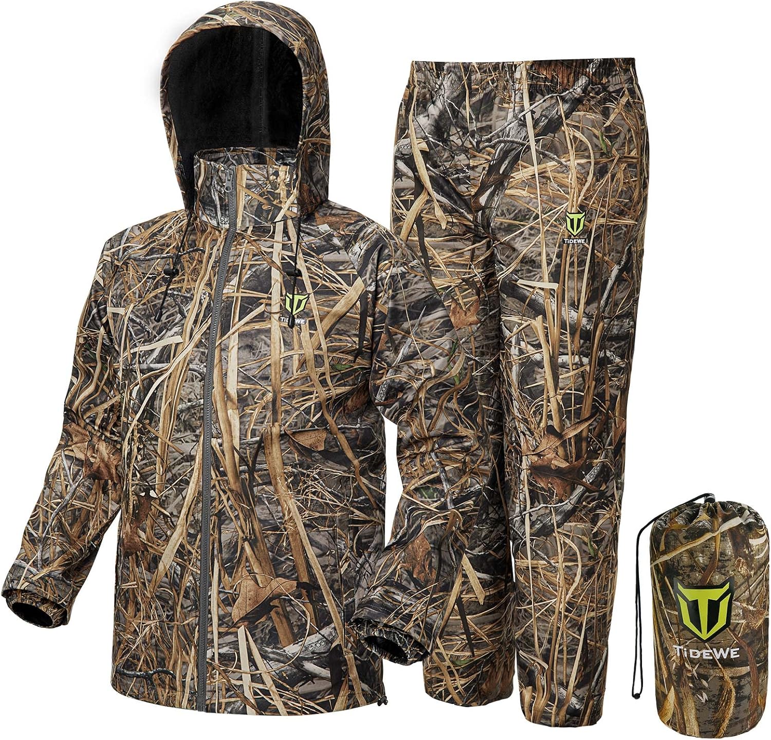 TIDEWE Rain Suit for Men, Waterproof Lightweight 2-Piece Rain Gear