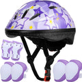 Lamsion Adjustable Kids Bike Helmet with Knee Elbow Wrist Pads, Ages 3-8