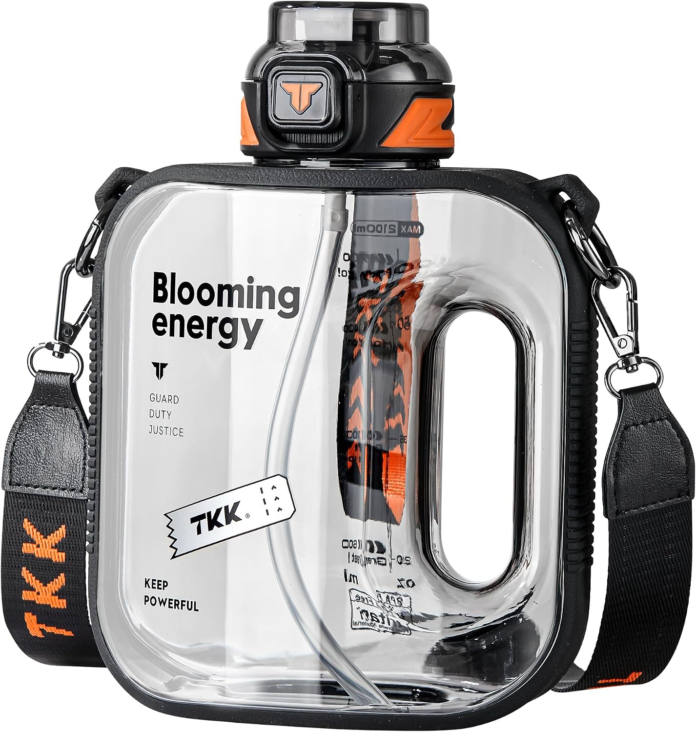 TKK 32oz Sport Water Bottle with Straw Water Jug with Straw Large Capacity Plastic Water Bottle Dishwasher Safe 1L Water Bottle Jug BPA Free Tritan for Gym Yoga Travel Camping Outdoor White
