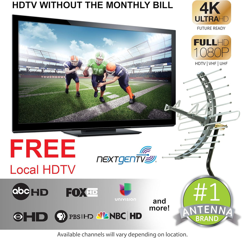 GE Outdoor HD Digital TV Antenna, Long Range Smart TV Antenna