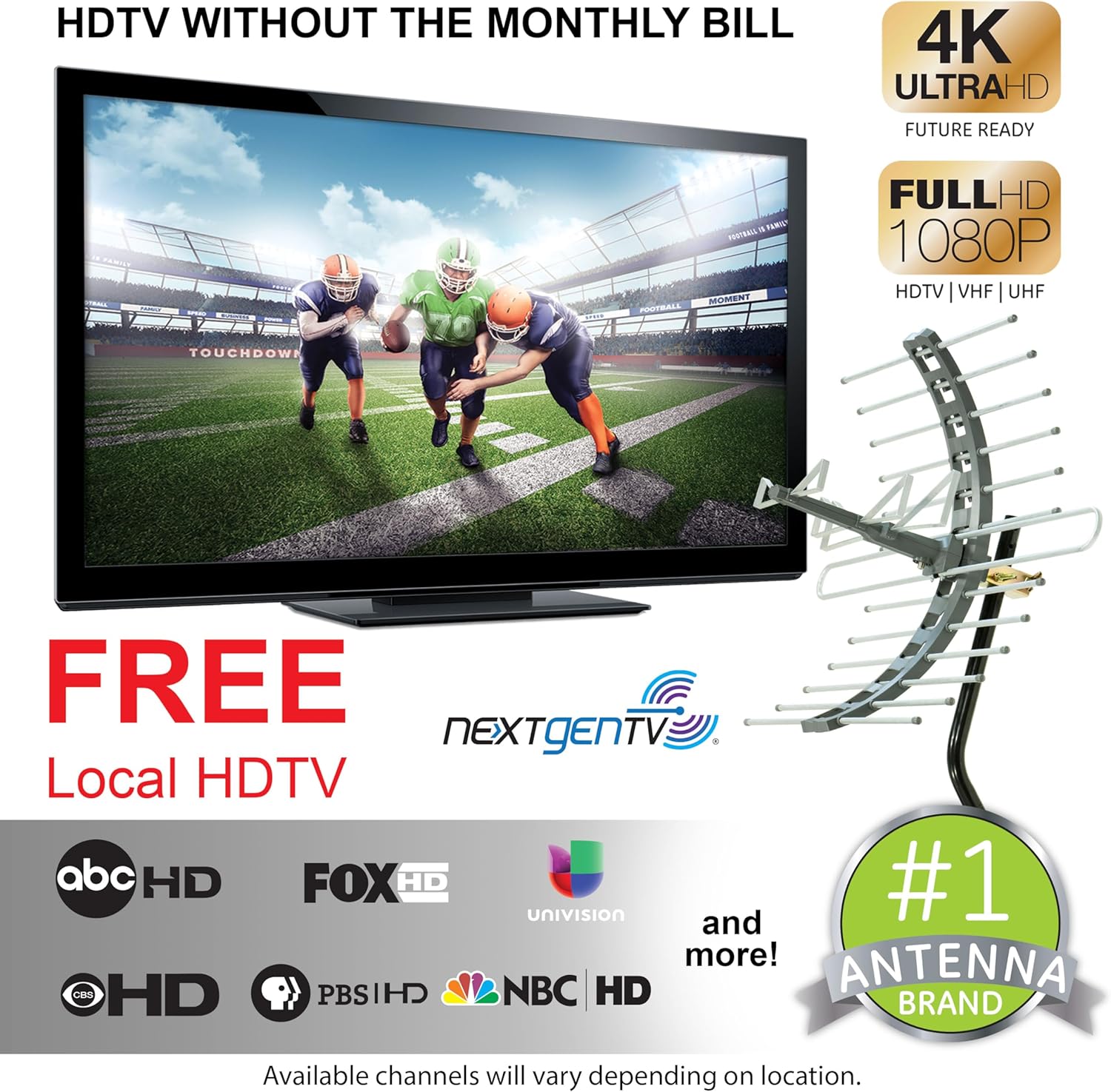 GE Outdoor HD Digital TV Antenna, Long Range Smart TV Antenna
