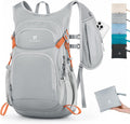 BECOJADDE 15L Hiking Backpack Lightweight Travel Backpacks Water-Resistant Daypack Fits Cycling Helmets for Men Women for Daily Outdoor Camping, Mist Gray