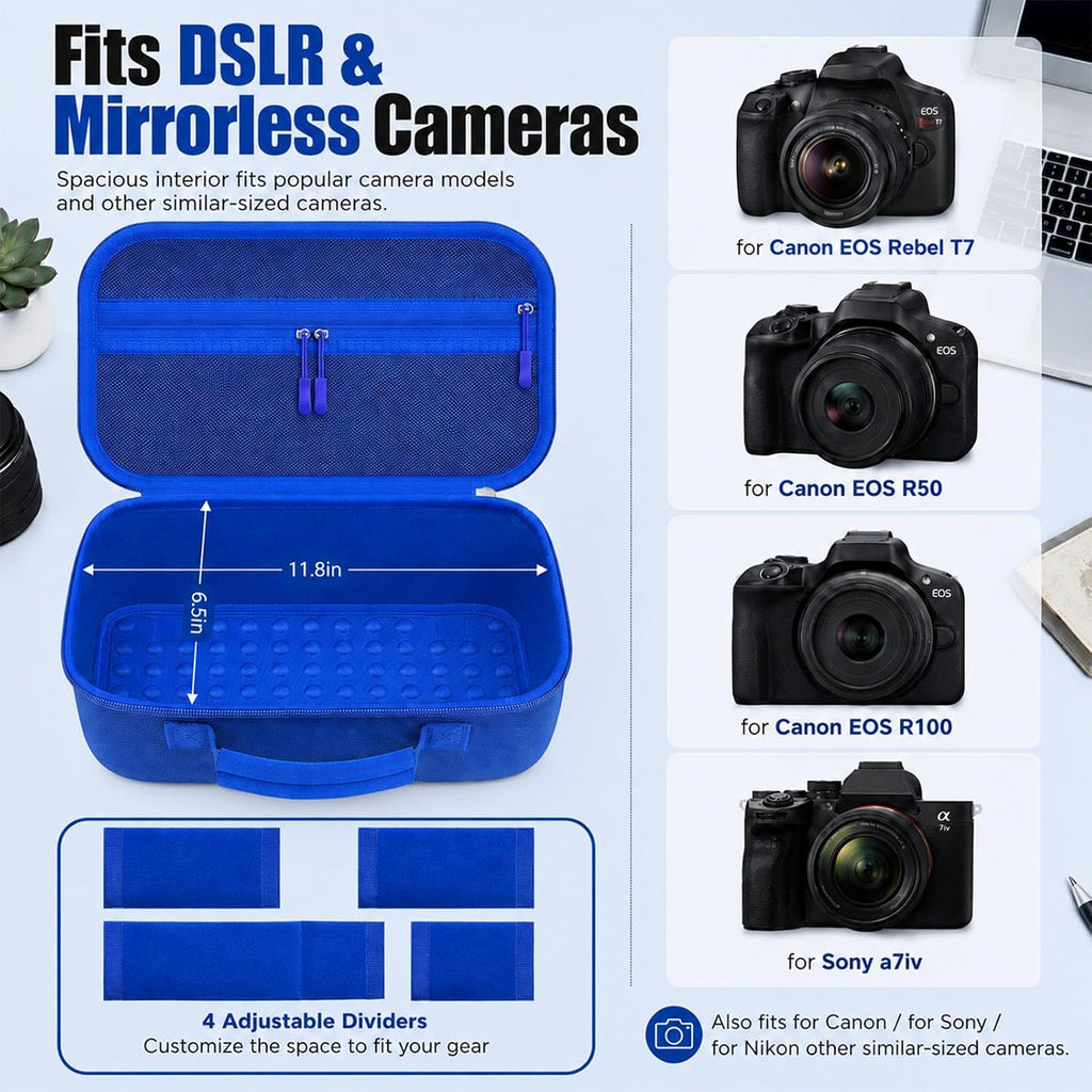 Camera Case for Canon EOS Rebel T7/R50/R100/for Sony a7iv/Mirrorless