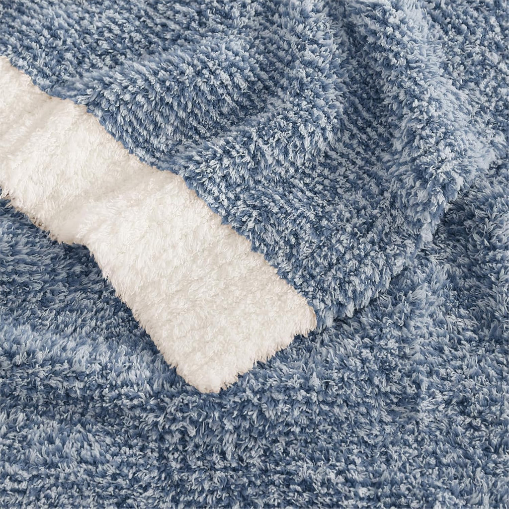 WRENSONGE Soft Throw Blanket for Couch-Cozy Reversible Knitted Blankets