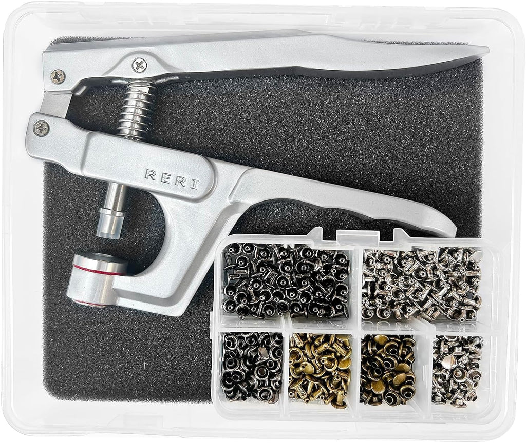 Rivets for Leather, 8mm Leather Rivet Kit, 3 Color Leather Rivets and Snaps for Leather Crafts, Clothes, Shoes, Leather Boots, Bags, Decoration