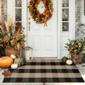 Fall Front Door Mat 24"x51" Buffalo Plaid Checkered Outdoor Rug