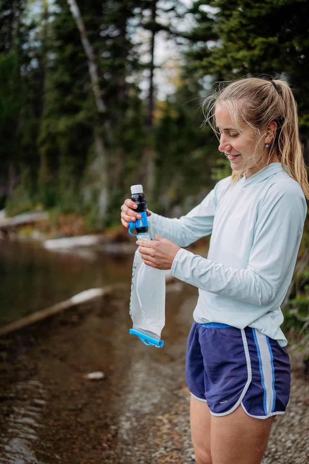 Sawyer Squeeze Water Filtration System, Cnoc Premium 2 Liter Bladder, Clear