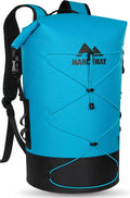 MARCHWAY Floating Roll Top Dry Bag, Flexible Lightweight TPU-coated Nylon Waterproof Backpack 20L/30L/40L with Padded Straps for Boating, Kayaking, Swimming, Hiking, Beach (Blue, 30L)