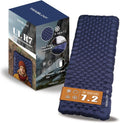 TREKOLOGY Sleeping Pad for Camping– Ultra-Lightweight, 4" Thick Camping Mat with 7.2 R-Value for All Seasons (Blue)