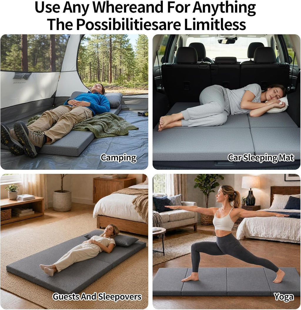 Foldable Foam Sleeping Mats Camping Mattress Sleeping Pad Sofa Bed Nap Cot,Japanese Floor Futon Mattresses,Car Travel Mattress