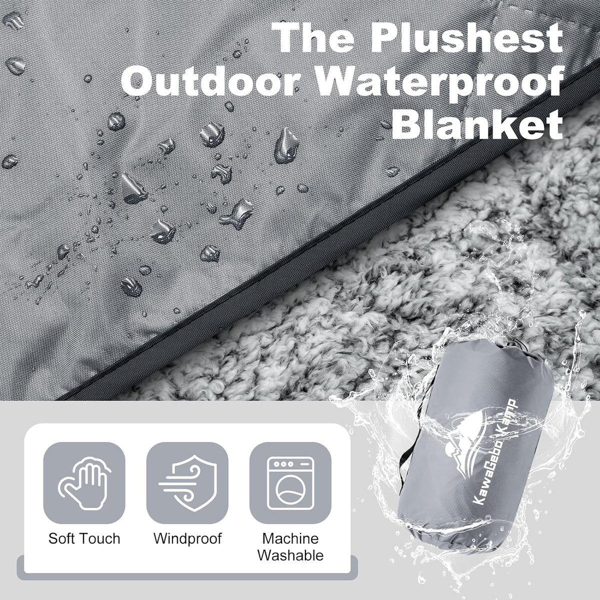 Sherpa Waterproof Outdoor Blanket 80" X 58"