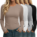 Neer 4 Pack Women's Thermal Fleece Lined Shirts Warm Base Layer