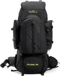 TRIPOLE Colonel 80 Litres Internal Frame Trekking and Hiking Rucksack + Detachable Day Pack, Rain Cover, Black | Tactical Backpack, Internal Frame Rucksack, Detachable Day Pack, Rain Cover, For Trekking And Hiking