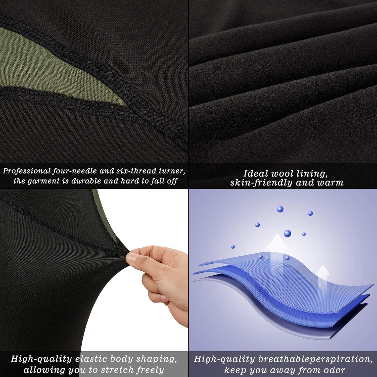 Men's Thermal Underwear Fleece Lined Performance Fleece Tactical Sports Shapewear Thermal Set