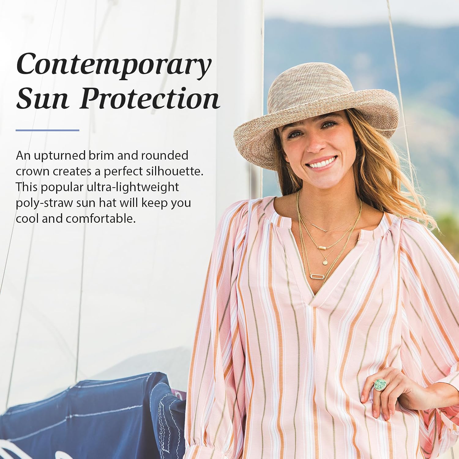 Wallaroo Women's Victoria Sun Hat | Packable Design, Adjustable Sizing, Sophisticated Style