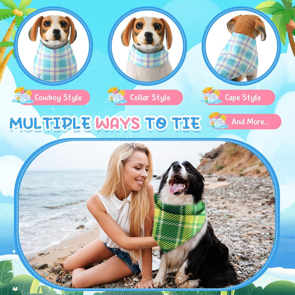 Geyoga 60 Pcs Dog Bandanas Bulk Summer, Pet Scarf Bibs for Dogs Cats