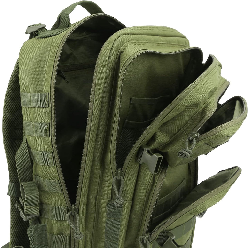 REEBOW GEAR Military Tactical Backpack for Men Large Army 3 Day Assault Pack Molle Hiking Daypack Bag (Green)